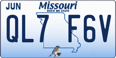 MO license plate QL7F6V