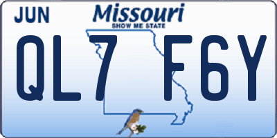 MO license plate QL7F6Y