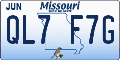 MO license plate QL7F7G