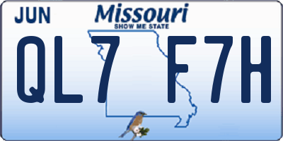 MO license plate QL7F7H