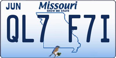 MO license plate QL7F7I