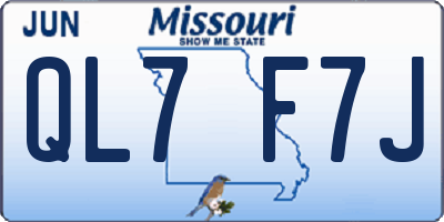 MO license plate QL7F7J