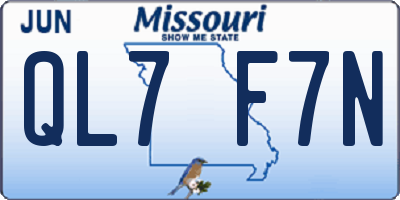 MO license plate QL7F7N