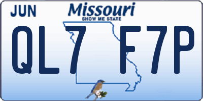 MO license plate QL7F7P