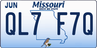 MO license plate QL7F7Q