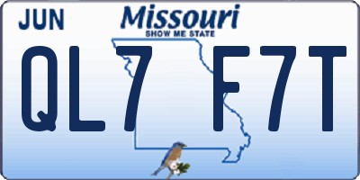 MO license plate QL7F7T