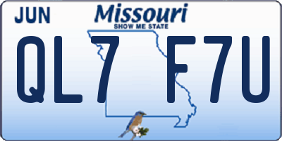 MO license plate QL7F7U
