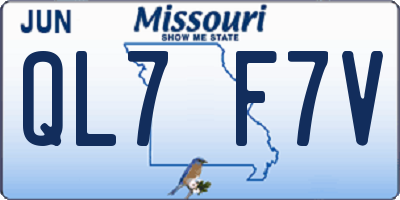 MO license plate QL7F7V