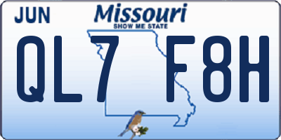MO license plate QL7F8H
