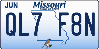 MO license plate QL7F8N