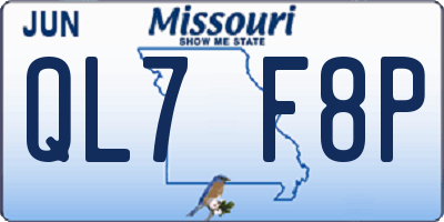 MO license plate QL7F8P