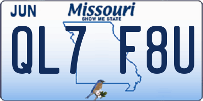 MO license plate QL7F8U