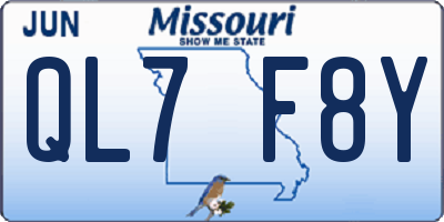MO license plate QL7F8Y