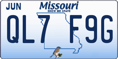MO license plate QL7F9G