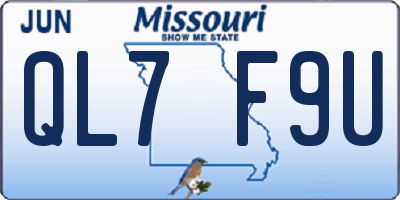 MO license plate QL7F9U