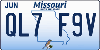 MO license plate QL7F9V
