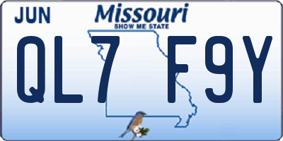 MO license plate QL7F9Y