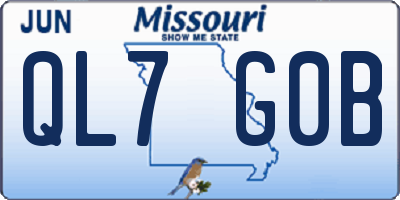 MO license plate QL7G0B