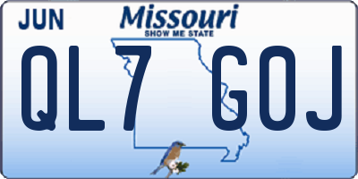 MO license plate QL7G0J