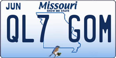 MO license plate QL7G0M