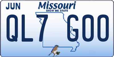 MO license plate QL7G0O