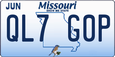 MO license plate QL7G0P