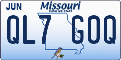 MO license plate QL7G0Q