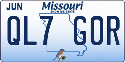 MO license plate QL7G0R