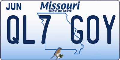 MO license plate QL7G0Y