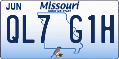 MO license plate QL7G1H