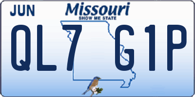 MO license plate QL7G1P