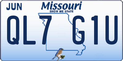 MO license plate QL7G1U
