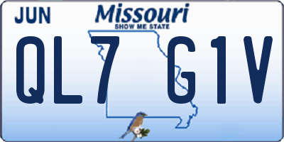 MO license plate QL7G1V