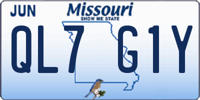 MO license plate QL7G1Y