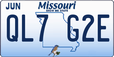 MO license plate QL7G2E
