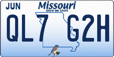 MO license plate QL7G2H