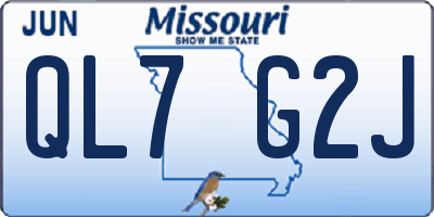 MO license plate QL7G2J