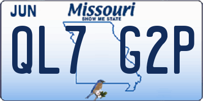 MO license plate QL7G2P