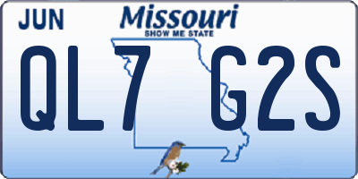 MO license plate QL7G2S