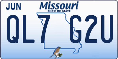 MO license plate QL7G2U
