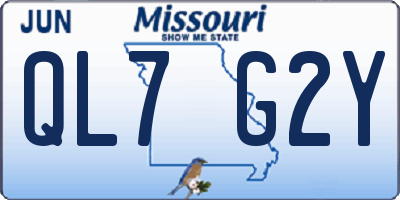 MO license plate QL7G2Y