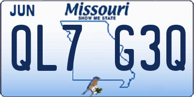 MO license plate QL7G3Q
