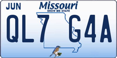 MO license plate QL7G4A