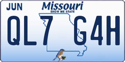 MO license plate QL7G4H
