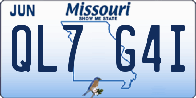 MO license plate QL7G4I