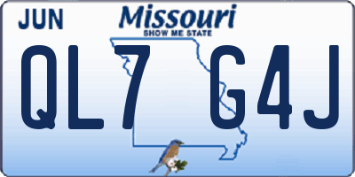 MO license plate QL7G4J