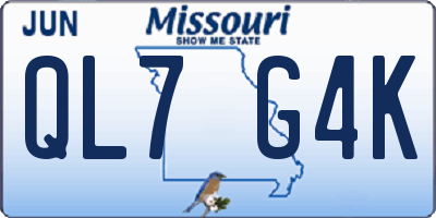 MO license plate QL7G4K