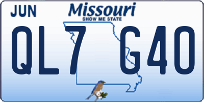 MO license plate QL7G4O