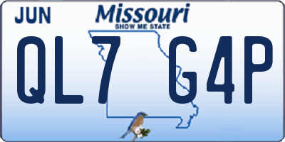 MO license plate QL7G4P
