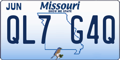 MO license plate QL7G4Q